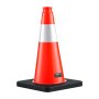 VEVOR Traffic Safety Cones 12 Pack 455 mm Flexible PVC Orange Traffic Cone, For Parking Lots and Home Use, with Weighted Black Base, Reflective Collar Visible at Night, Heavy Duty Design, Easy Storage