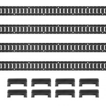 VEVOR Riel de Amarre Universal E-track de 610mm Rieles Horizontales de Pista E 4 Piezas Rieles de Amarre en E de Acero Versátil Riel E-track de Amarre Negro para Carga en Camionetas Camiones Remolques