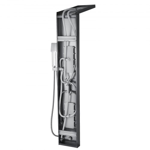 VEVOR Columna Ducha 5 en 1, Columna de Hidromasaje en Aluminio 5 en 1, Columna Hidromasaje, Columna de Hidromasaje de Ducha de Cascada de Acero Inoxidable, Columna Ducha Hidromasaje, Negro