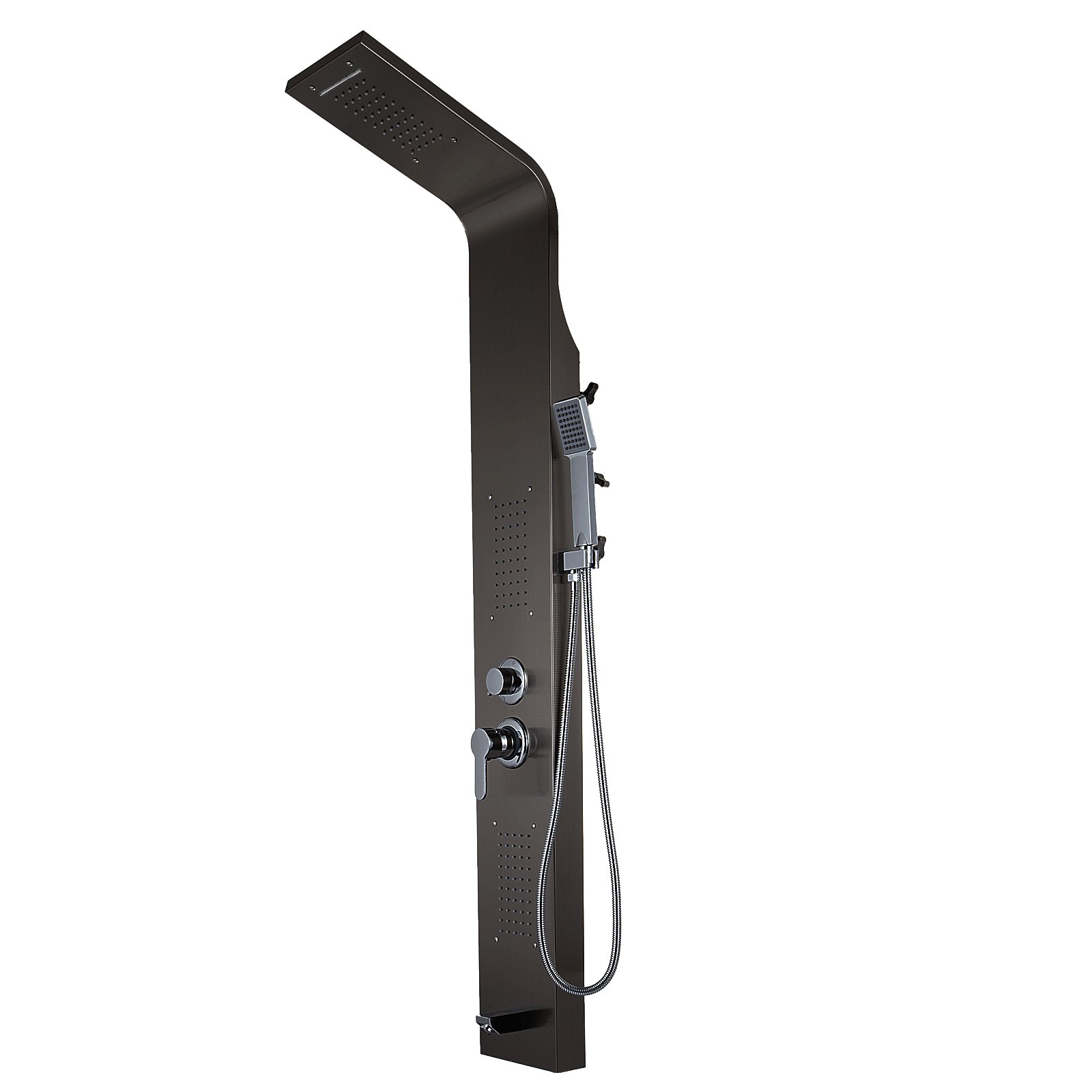 5en1 Columna Ducha Columna de Hidromasaje de Ducha de Cascada Integral Negro
