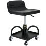 VEVOR Rolling Garage Stool, 135 kg Load Capacity, Height Adjustable from 40 to 52 cm, Mechanic's Seat with 360-Degree Swivel Wheels and Tool Tray, for Workshop, Auto Repair Shop, Black