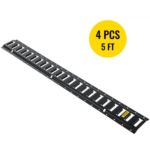 VEVOR Riel de Amarre Universal E-track de 1,52m Rieles Horizontales de Pista E 4 Piezas Rieles de Amarre en E de Acero Versátil Riel E-track de Amarre Negro para Carga en Camionetas Camiones Remolques