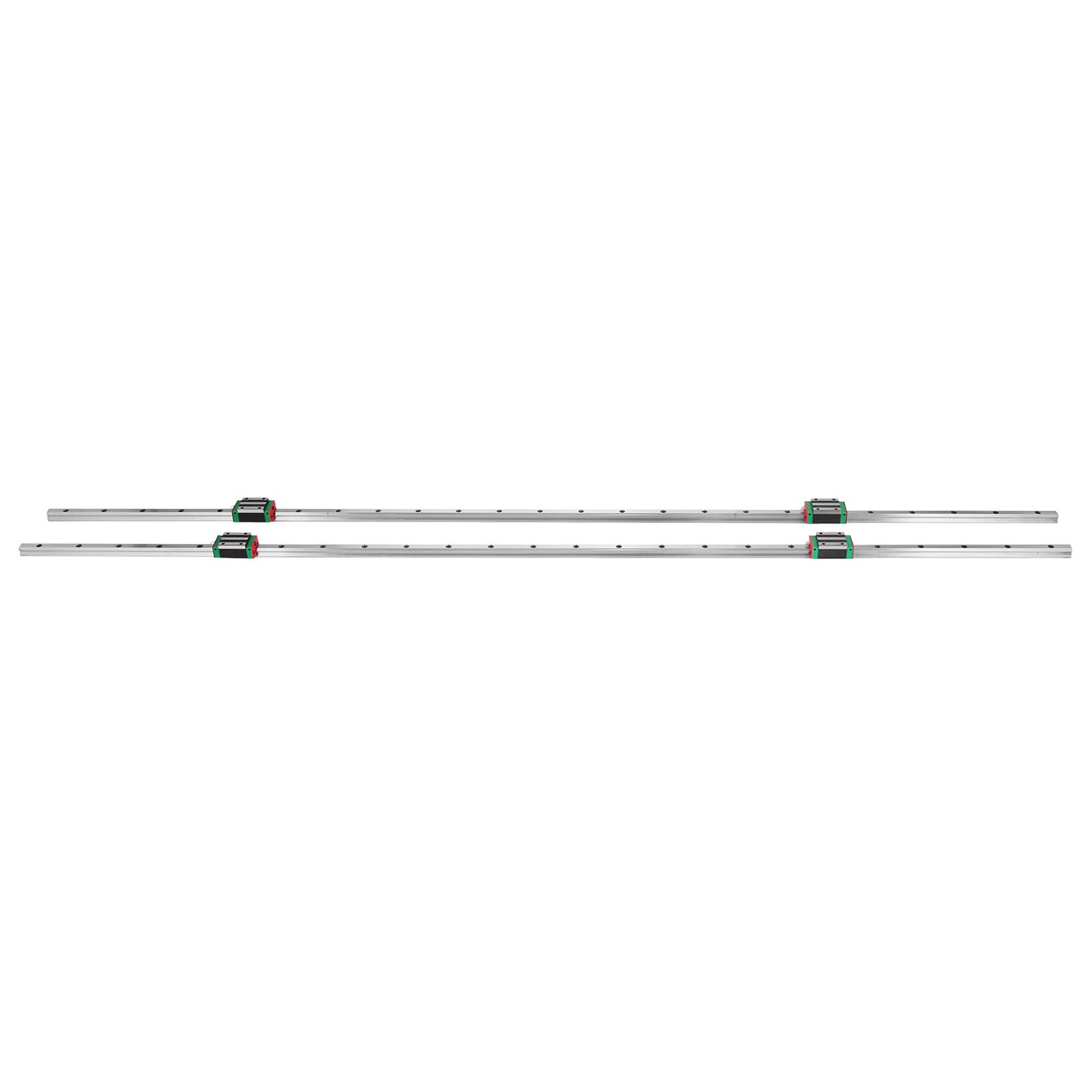 Riel lineal VEVOR hsr15 doble juego con carros, vista superior.