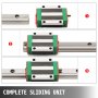 VEVOR Guia Lineal Carril Lineal HSR15 x 300 mm Juego Deslizante de Rodamiento Lineal con 2 Ejes de Carril HGH20 de 300 mm y 4 Bloques de Almohadilla