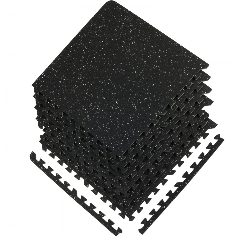 VEVOR Alfombras de Espuma Entrelazadas 6 Piezas Antideslizantes para Suelos 24" x 24" Alfombrillas de Bloqueo de Punto 1/2 de Grosor, Diseño Actualizado de 2 Capas para Aulas, Gimnasios, Hogar
