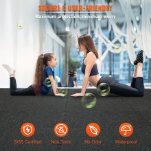 VEVOR Alfombrillas de Goma Entrelazadas para Pisos de Fitness 6 PCS 24" x 24"