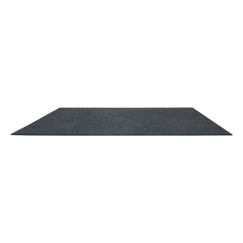 VEVOR Esterilla Puzzle 24 Piezas de 610 x 610 x 10 mm, Suelo Gimnasio de Goma EVA Alta Densidad, Colchoneta de Ejercicios con Puntos Azules Antiruido Antideslizante Antigolpe para Equipo Pesado, Casa