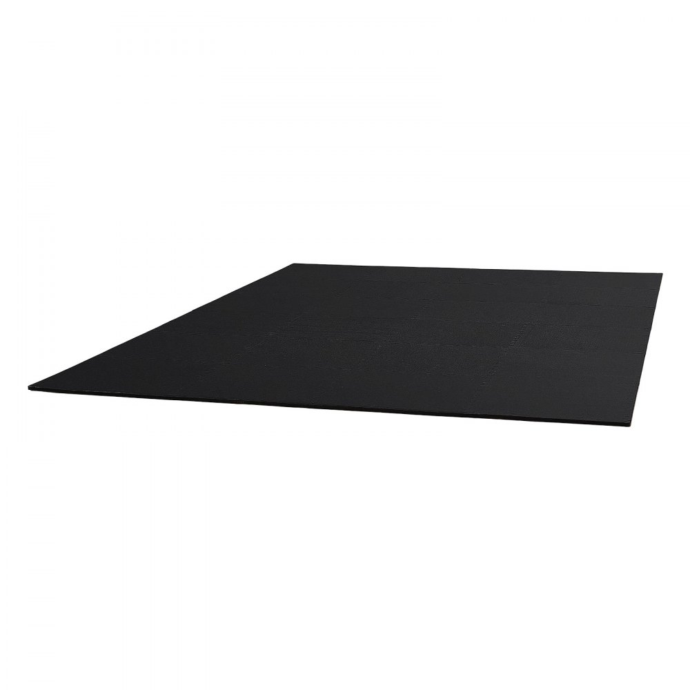 VEVOR Esterilla Puzzle 24 Piezas de 610 x 610 x 14 mm, Suelo Gimnasio de Goma EVA Alta Densidad, Colchoneta de Ejercicios Color Negro Antiruido Antideslizante Antigolpe para Equipo Pesado Casa Oficina