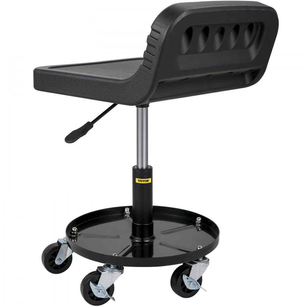 VEVOR Taburete con Ruedas para Garaje Negro Asiento con Ruedas con Herramienta 41 cm x 31 cm Taburete Giratorio de Taller Asiento de la Mecánica con el Almacenamiento Taburete de Trabajo 4,5 kg