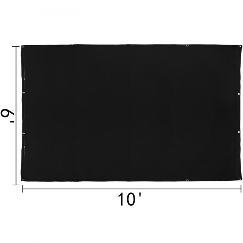 VEVOR Manta de Protección de Soldadura, 6 x 10 FT Manta de Fibra de Vidrio, 1.8m x 3.05m Manta Ignífuga Resistente Color Negro