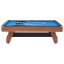 VEVOR Mesa de Billar, con Superficie de Madera, con Patas Ajustables, Juego Completo con Bolas, Tacos, Soportes, Tiza y Cepillo, para Salas de Juego y Recreativas, Azul, 2440 x 1310 x 800 mm