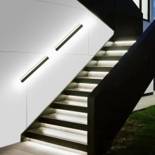 VEVOR Apliques de Pared de Exterior, 2 Piezas, Tira Larga de 600 x 80 x 50 mm, Apliques de Pared Modernos, Ajustable 2700 K-6000 K, IP65 Resistente al Agua, Antioxidante, para Patio, Casa, Porche