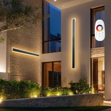 VEVOR Apliques de Pared de Exterior, 2 Piezas, Tira Larga de 1200 x 120 x 45 mm, Apliques de Pared Modernos, Ajustable 2700 K-6000 K, IP65 Resistente al Agua, Antioxidante, para Patio, Casa, Porche
