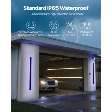 VEVOR Apliques de Pared de Exterior, 2 Piezas, Tira Larga de 100 x 8 x 5 cm, Apliques de Pared RGB Modernos, Ajustable 2700 K-6000 K, IP65 Resistente al Agua, Antioxidante, para Patio, Casa, Porche