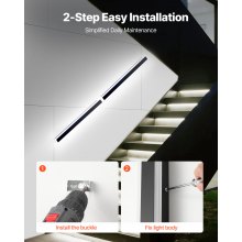 VEVOR Apliques de Pared de Exterior, 2 Piezas, Tira Larga de 100 x 8 x 5 cm, Apliques de Pared RGB Modernos, Ajustable 2700 K-6000 K, IP65 Resistente al Agua, Antioxidante, para Patio, Casa, Porche