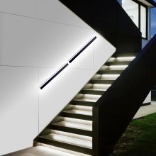 VEVOR Apliques de Pared de Exterior, 2 Piezas, Tira Larga de 100 x 8 x 5 cm, Apliques de Pared RGB Modernos, Ajustable 2700 K-6000 K, IP65 Resistente al Agua, Antioxidante, para Patio, Casa, Porche