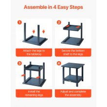 VEVOR Mesa Auxiliar de Exterior de HDPE 45 x 38 x 44 cm, Mesita Baja de Jardín de 2 Niveles, Mesa de Centro Multiuso Robusto y Estable para Terraza, Piscina, Playa, Porche, Interior, Exterior, Azul