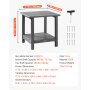 VEVOR Outdoor Side Table, 450W x 380D x 440H mm, Double Layer HDPE Outside End Table for Easy Maintenance, Withstand Harsh Weather, Fit for Patio, Pool, Beach, Porch, Indoor, Backyard, Grey