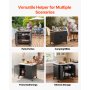 VEVOR Mesa de Barbacoa 101,5 x 61 x 91,5 cm Tablero de Acero Inoxidable, Carrito para Parrilla con Toallero, Especiero, Ganchos, Con Armario de Almacenamiento, Para Jardín, Bar, Zona de Barbacoa