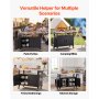 VEVOR Mesa de Barbacoa 140 x 46 x 90,2 cm Tablero de Acero Inoxidable, Carrito de Cocina con Ruedas, Con Armario de Almacenamiento, Con Toallero, Con Especiero, Para Jardín, Bar, Zona de Barbacoa