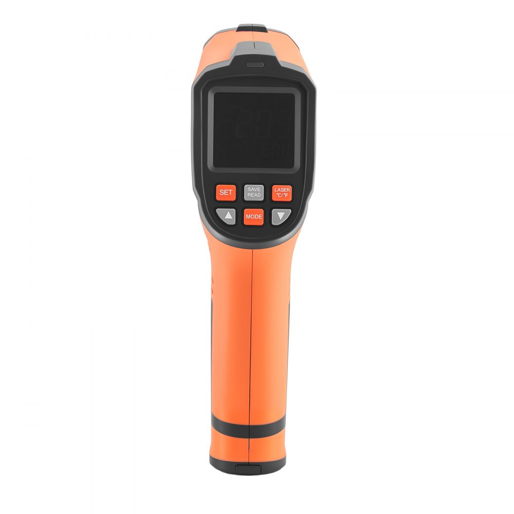 VEVOR Termómetro Infrarrojo con Sonda Tipo K, Modo Dual -30 a 1600 °C, Pistola Termómetro Láser Digital 50:1 con Emisividad de 0,10 a 1,0 para Cocina Industria Automoción (No Apto para Uso Humano)