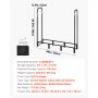 VEVOR Estante de Almacenamiento de Leña 122 x 32 x 118 cm Marco de Metal con Recubrimiento en Polvo Soporte de Leña para Exterior con Cubierta Carga de 181 kg para Chimenea, Terraza, Jardín, Negro