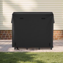 VEVOR Estante de Almacenamiento de Leña 122 x 32 x 118 cm Marco de Metal con Recubrimiento en Polvo Soporte de Leña para Exterior con Cubierta Carga de 181 kg para Chimenea, Terraza, Jardín, Negro