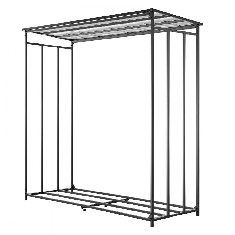 VEVOR Estantería de Leña para Exteriores 1850 x 715 x 1855 mm con Toldo, Soporte de Madera para Jardín, Patio, Terraza, Capacidad de Carga de 730 kg, Acero al Carbono, Bolsa para Transportar Madera