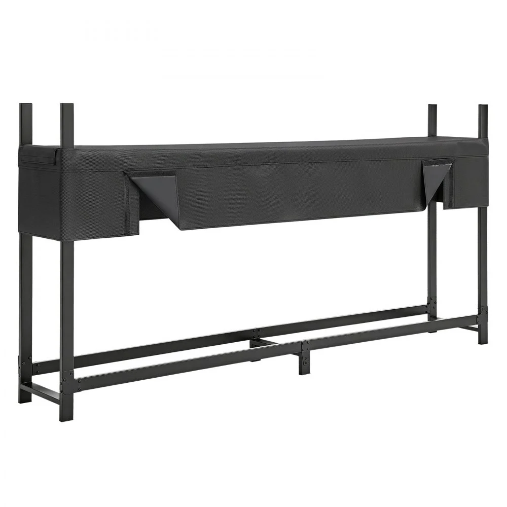 VEVOR Estantería de Leña para Exteriores Carga de 1100 kg Leñero Exterior, Soporte de Madera para Patio, Terraza, Jardín, Chimenea, 1240 x 355 x 2440 mm, con Cubierta Impermeable, Acero al Carbono