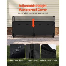 VEVOR Estante de Almacenamiento de Leña 257x36x117 cm Marco de Metal con Recubrimiento en Polvo Soporte de Leña con Cubierta para Exterior Carga de 299,4 kg para Chimenea, Terraza, Jardín, Negro