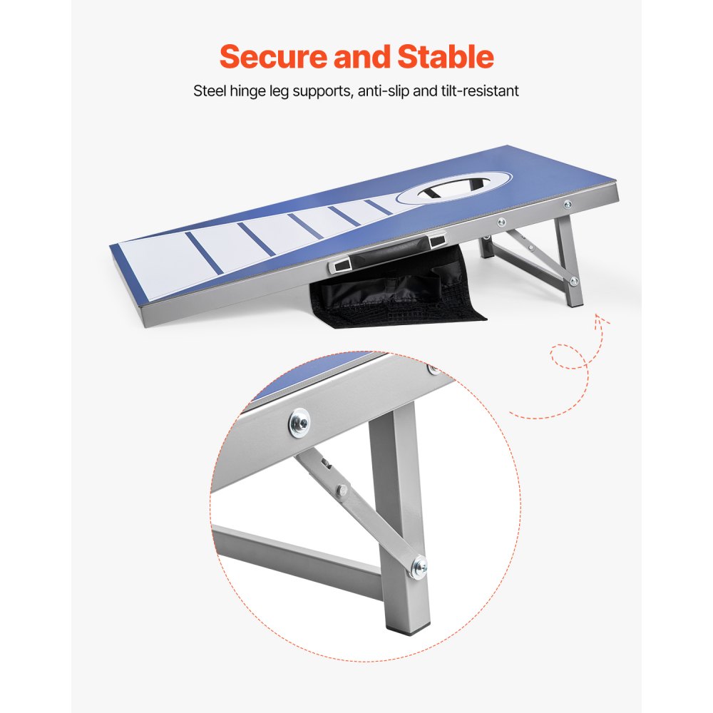 VEVOR Juego de Cornhole, Tablero de Lanzamiento, Aluminio Resistente a la Intemperie, para Interiores y Exteriores, Incluye 8 Bolsas de Frijoles, para Patio, Playa, Camping, 915 x 610 x 255 mm