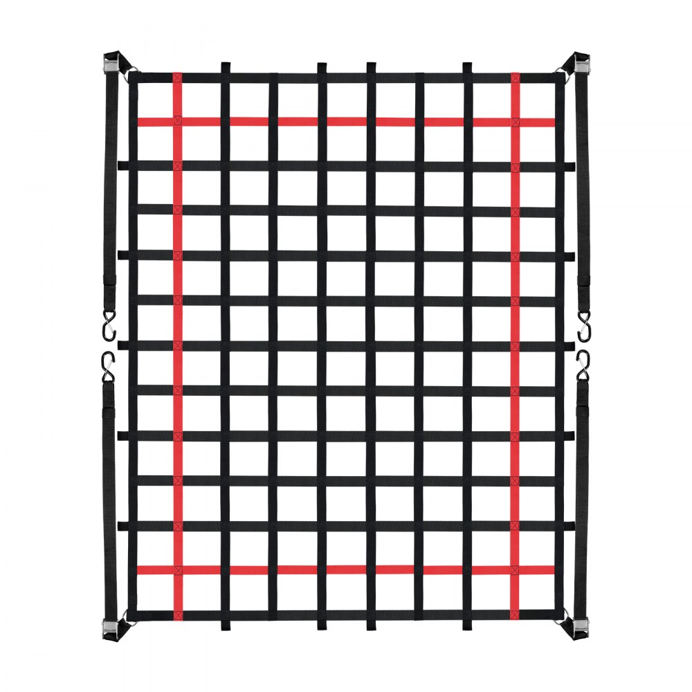 VEVOR Cargo Net, 2440 x 1830 mm, Truck Bed Net, 4 Adjustable Straps with Buckles & S-Hooks, Wear-Resistant & Weatherproof Transport Net, Luggage Net Suitable for Pickup, Truck, Jeep, SUV, Boat