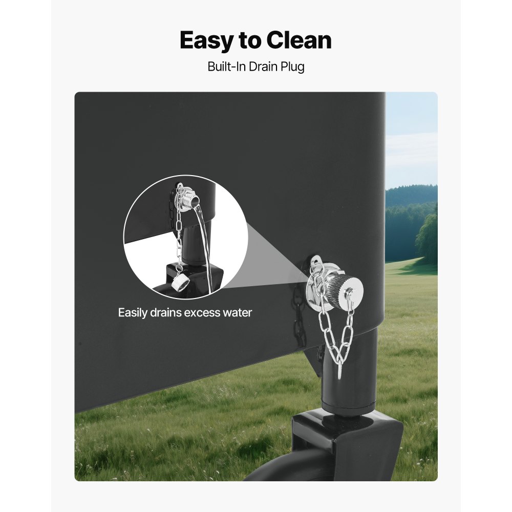 VEVOR 75.71 L Rolling Ice Chest Cart, with 2-Stage Telescopic Pull Handle and 2 Swivel Casters, Portable Table Beach Patio Party Bar Cold Drink Beverage, Outdoor Park Cart on Wheels, Black