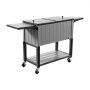 VEVOR 75.7L Rolling Ice Chest, Hold up to 50 Bottles / 110 Cans, Portable Patio Party Bar Drink Cooler Cart with Bottom Shelf & Foldable Side Shelves, Beverage Pool with Swivel Wheels & Bottle Opener