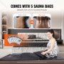 VEVOR Manta de Sauna de Infrarrojos Lejanos Portátil 180x90 cm Temperatura Ajustable 1-6 Niveles 35-85 °C Temporizador 1-60 min Orificios para los Brazos Bolsas de Sauna Calefacción Fibra de Carbono