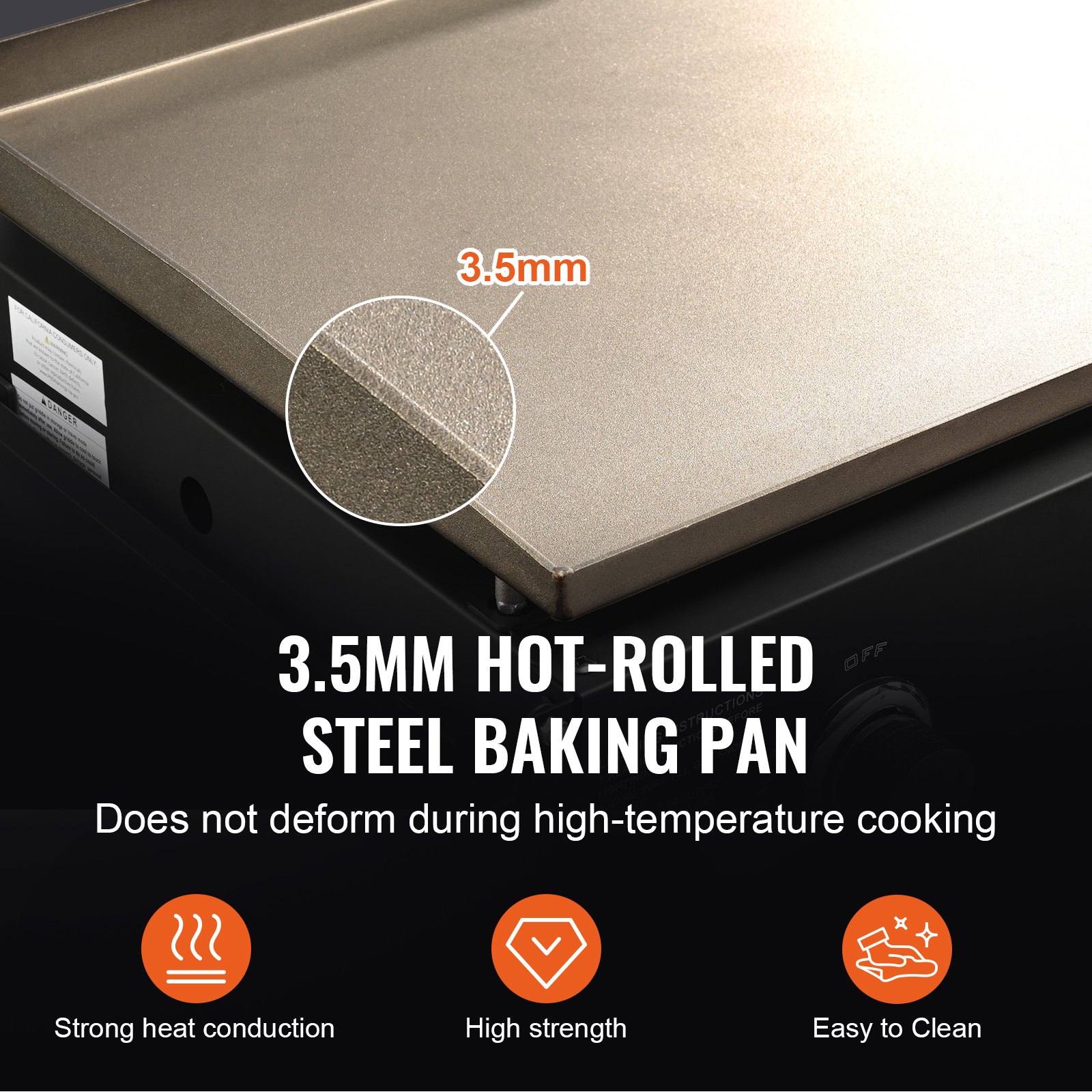 VEVOR-plancha de Gas comercial para encimera, parrilla superior plana, carrito de restaurante, placa caliente