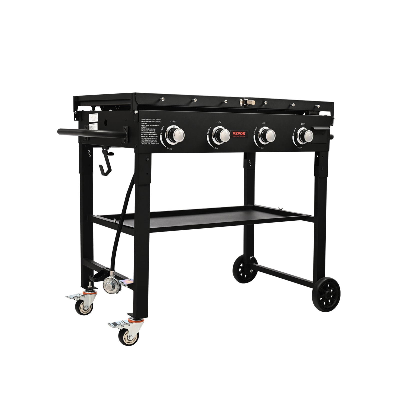 VEVOR-plancha de Gas comercial para encimera, parrilla superior plana, carrito de restaurante, placa caliente