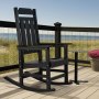 VEVOR - Mecedora de porche de 2 piezas, mecedora HIPS para exteriores, mecedora de patio con respaldo alto y reposabrazos suaves, soporta hasta 400 libras, para jardín, balcón, porche, color negro