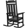 VEVOR - Mecedora de porche de 2 piezas, mecedora HIPS para exteriores, mecedora de patio con respaldo alto y reposabrazos suaves, soporta hasta 400 libras, para jardín, balcón, porche, color negro