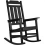 VEVOR - Mecedora de porche de 2 piezas, mecedora HIPS para exteriores, mecedora de patio con respaldo alto y reposabrazos suaves, soporta hasta 400 libras, para jardín, balcón, porche, color negro