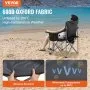 VEVOR Silla de Camping Plegable 98x63x99 cm Acero Inoxidable Silla de Pesca al Aire Libre Carga 158kg Asiento Plegable Ligero Portátil con Portavasos 3 Bolsas de Almacenamiento para pícnics Senderismo