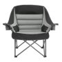 VEVOR Oversized Camping Chairs, 204 kg Heavy Duty Support, Portable Padded Folding Camp Chairs with Dual Cup Holders & Wine Glass Holders, Carry Bag for Outdoor, Fishing, Black & Gray, 1 Pack