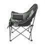 VEVOR Oversized Camping Chairs, 204 kg Heavy Duty Support, Portable Padded Folding Camp Chairs with Dual Cup Holders & Wine Glass Holders, Carry Bag for Outdoor, Fishing, Black & Gray, 1 Pack
