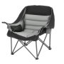 VEVOR Oversized Camping Chairs, 204 kg Heavy Duty Support, Portable Padded Folding Camp Chairs with Dual Cup Holders & Wine Glass Holders, Carry Bag for Outdoor, Fishing, Black & Gray, 1 Pack