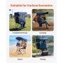 VEVOR Camping Chair with Canopy Shade, Folding Beach Chair with Canopy & Magazine Pocket, 2 Cup Holders, 150 kg Heavy Duty Support, Carry Bags for Outdoor, Camp, Fishing, Tailgates, Deep Blue