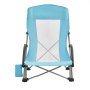 VEVOR Silla de Playa Plegable Capacidad Máxima de 150 kg con Respaldo Alto de Malla, Almohada, Silla de Camping Portátil, Ancho, Resistente con Portavasos para Picnics Barbacoa Exteriores Aire Libre