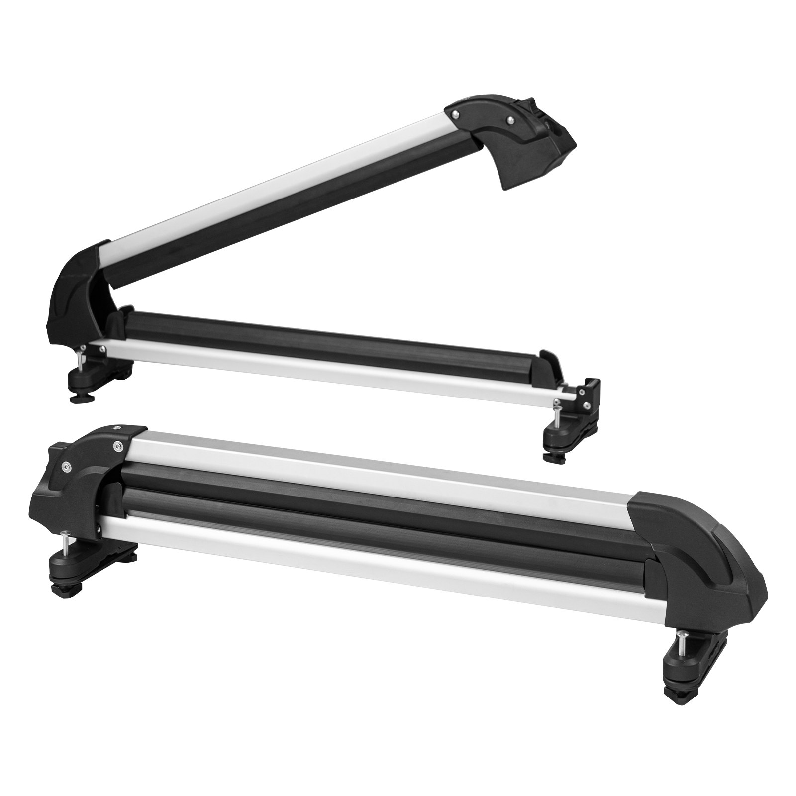 Portaesquís y portatablas de snowboard VEVOR, portaesquís universal de 31,7 pulgadas para techo de automóvil, compatible con la mayoría de las barras transversales, con capacidad para hasta 6 pares de esquís o 4 tablas de snowboard, portaesquís de aluminio para snowboard con cerradura y acolchado de goma