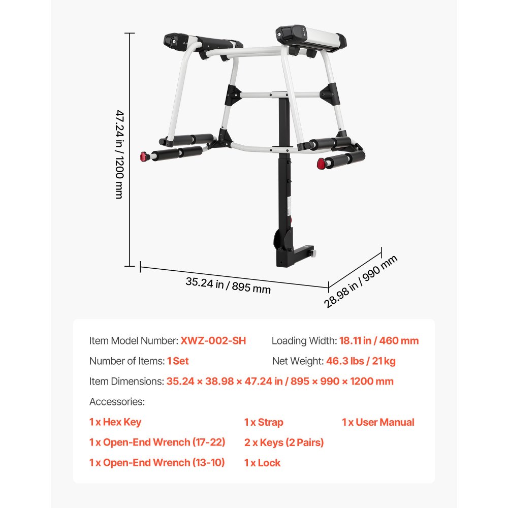 VEVOR Portaesquís de Techo, para hasta 6 Pares de Esquís/4 Tablas de Snowboard, con Cerradura con Acolchado de Goma y Cinturón de Seguridad, para Barra de Remolque, 895 x 990 x 120 mm, Negro