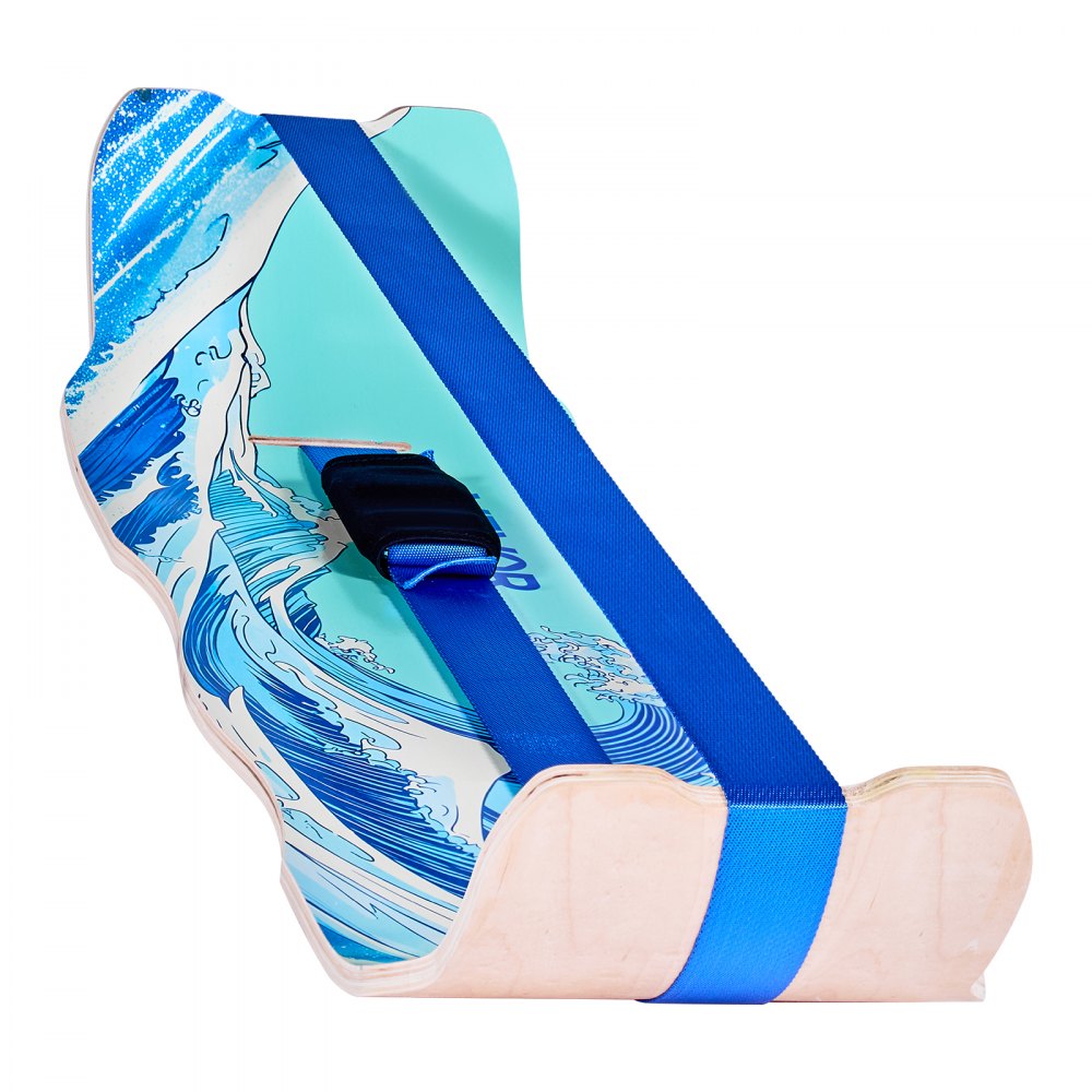 VEVOR Tabla de Equilibrio Curvada de Madera para Adultos, Entrenador de Tabla de Equilibrio 107 x 28 x 16,5 cm, Compacto y Ligero, para Ejercicios de Core, Gimnasio en Casa, Yoga, Pilates, Azul