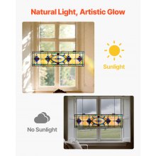 VEVOR Panel de Vidriera Colgante de Ventana 81x25 cm con Cadena para Decoración